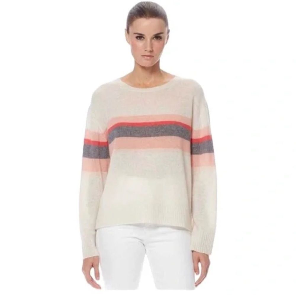 360 Cashmere Christina Central Stripe 100% Cashmere Sweater
Chalk size Small